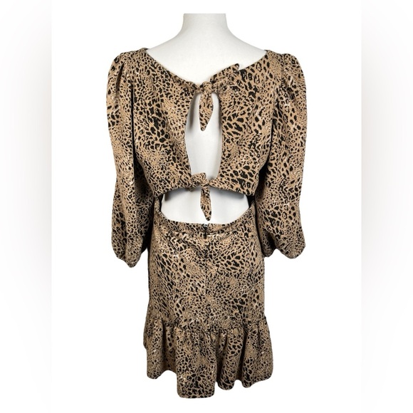 Anthropologie | Maeve | Animal Print Knit Cut Out Mini Dress - Picture 5 of 12